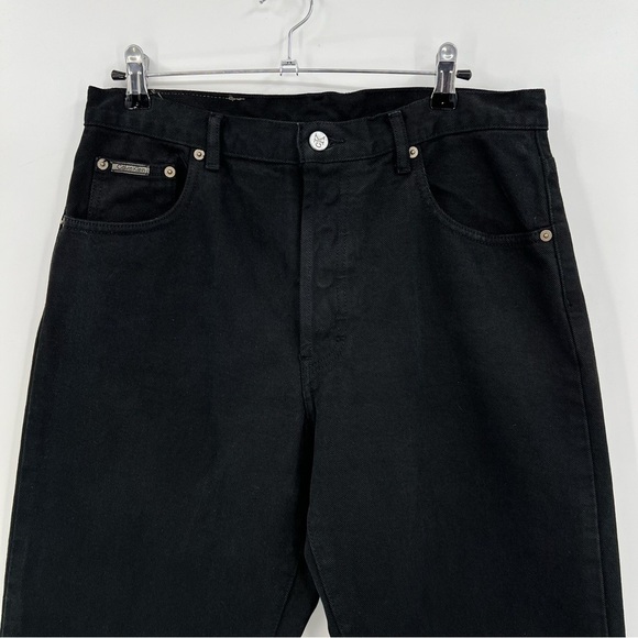 CK Calvin Klein Jeans Vintage Leather Patch Tapered 90's Moms Black Jeans Sz 13 - Picture 3 of 10